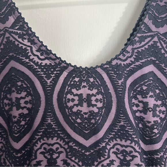 Free People Purple Long Sleeve dress with Navy, Velvet Paisley - Picture 3 of 8